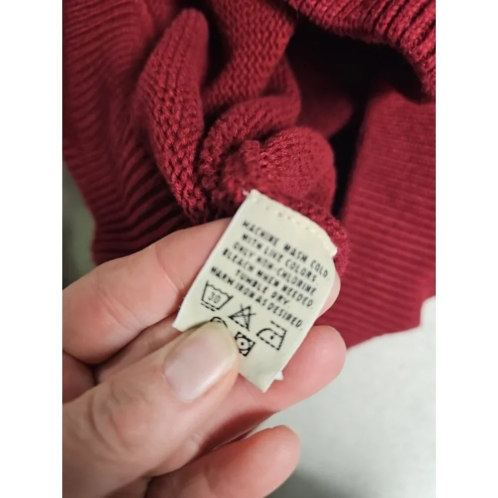Eddie Bauer Sweater Men's Size XL Red Pullover Crew Neck‎ Ribbed Collar Cotton